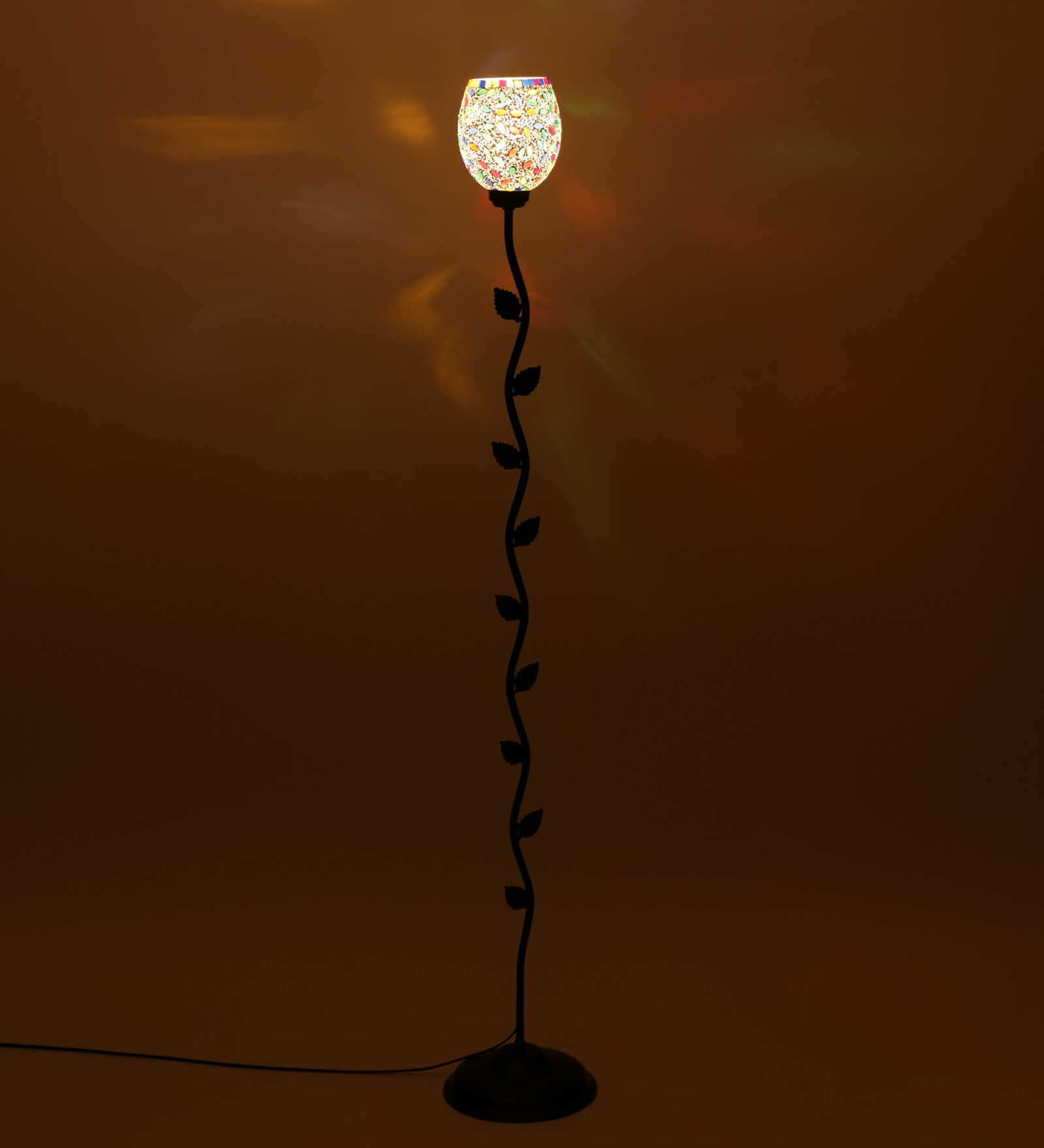 Ambika Home Mosaic glass leaf floor lamp | Premium Floor Lamp for Living Room, Bedroom, Hallway, Hotel & Guest Room Decor - Image 3