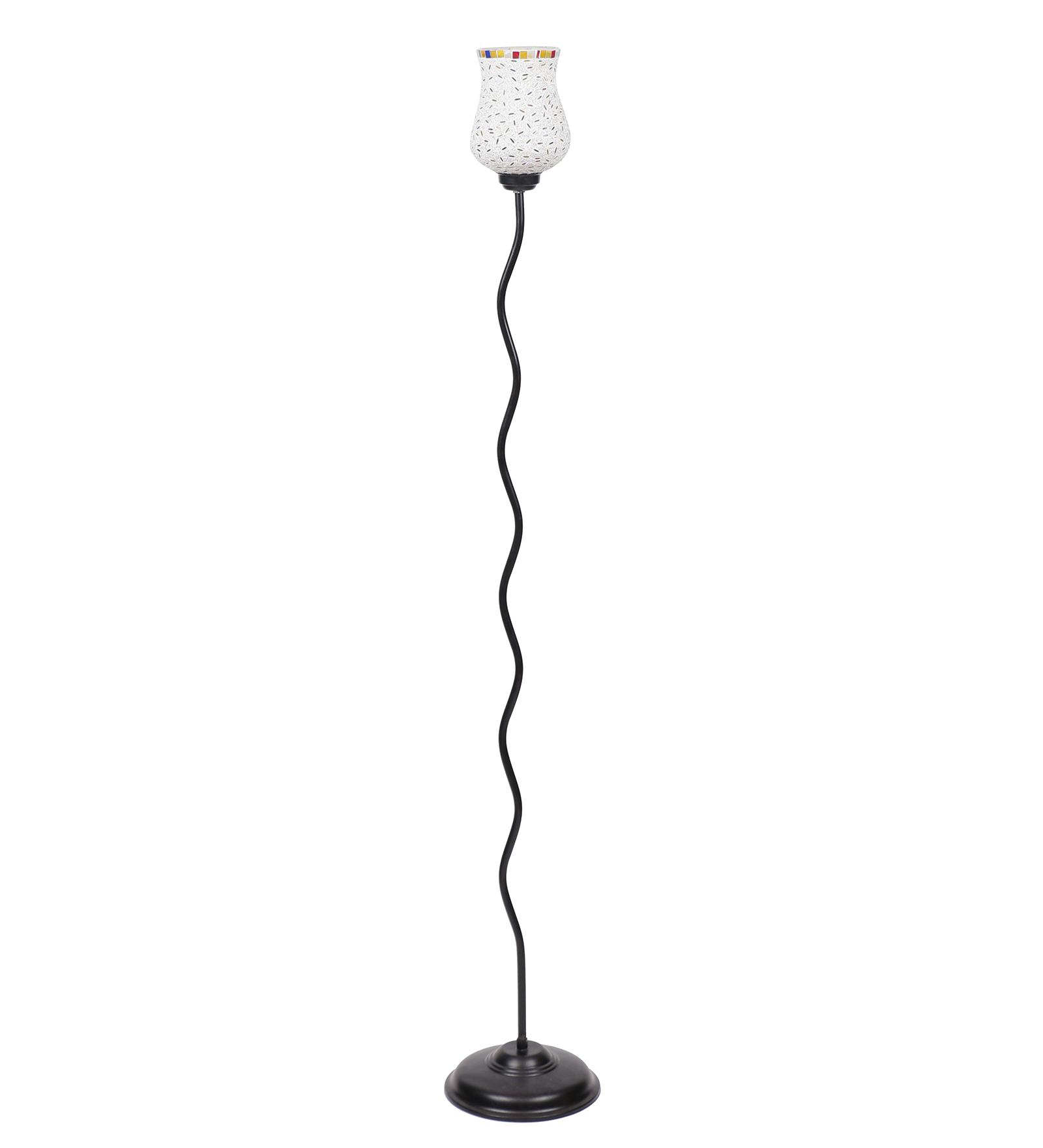 Ambika Home Multicolor Glass Zig Zag Floor Lamp | Modern Standing Lamp for Living Room, Bedroom & Home Decor - Image 6