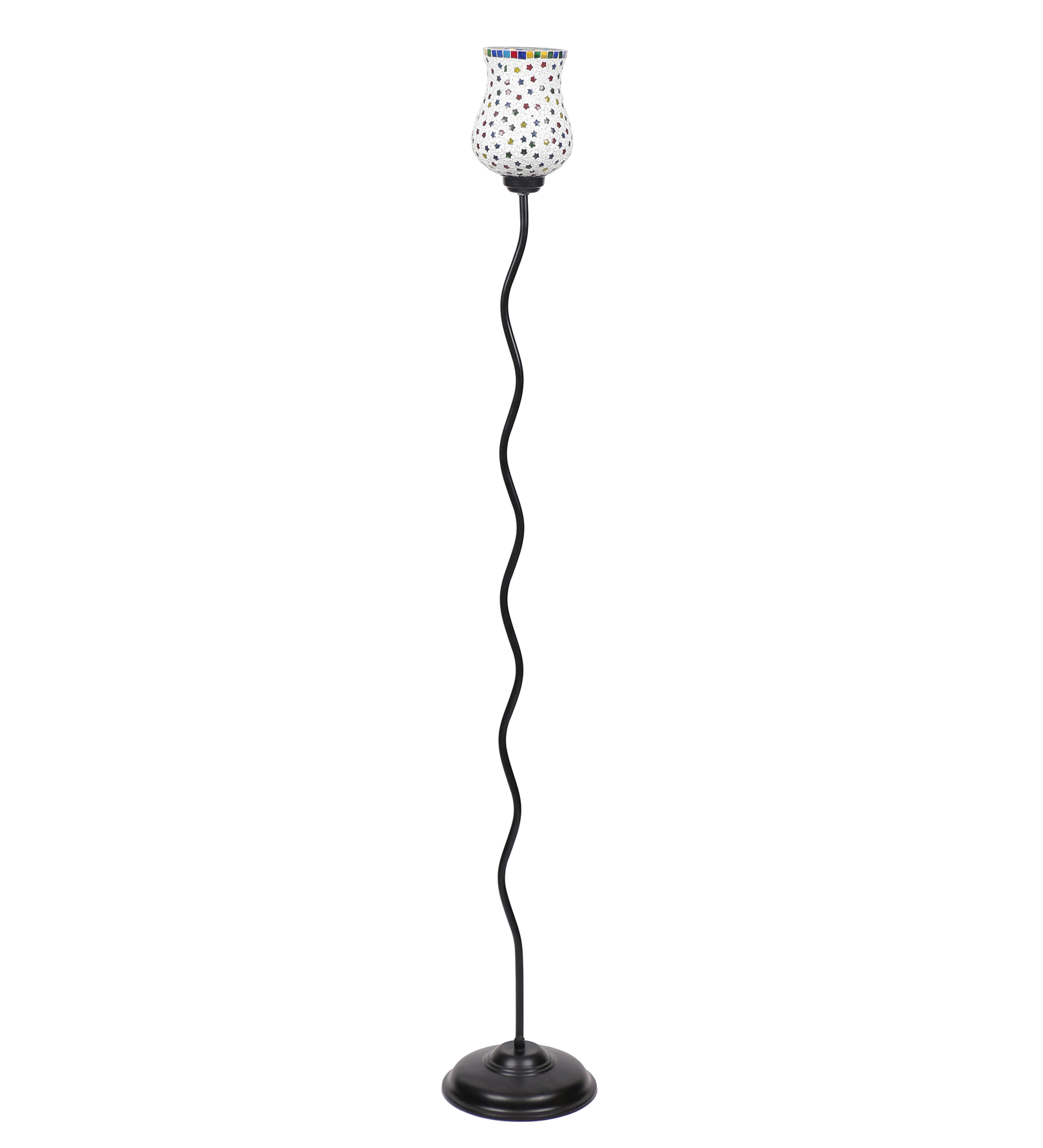 Ambika Home Multicolor Glass Zig Zag Floor Lamp | Modern Standing Lamp for Living Room, Bedroom & Home Decor - Image 5