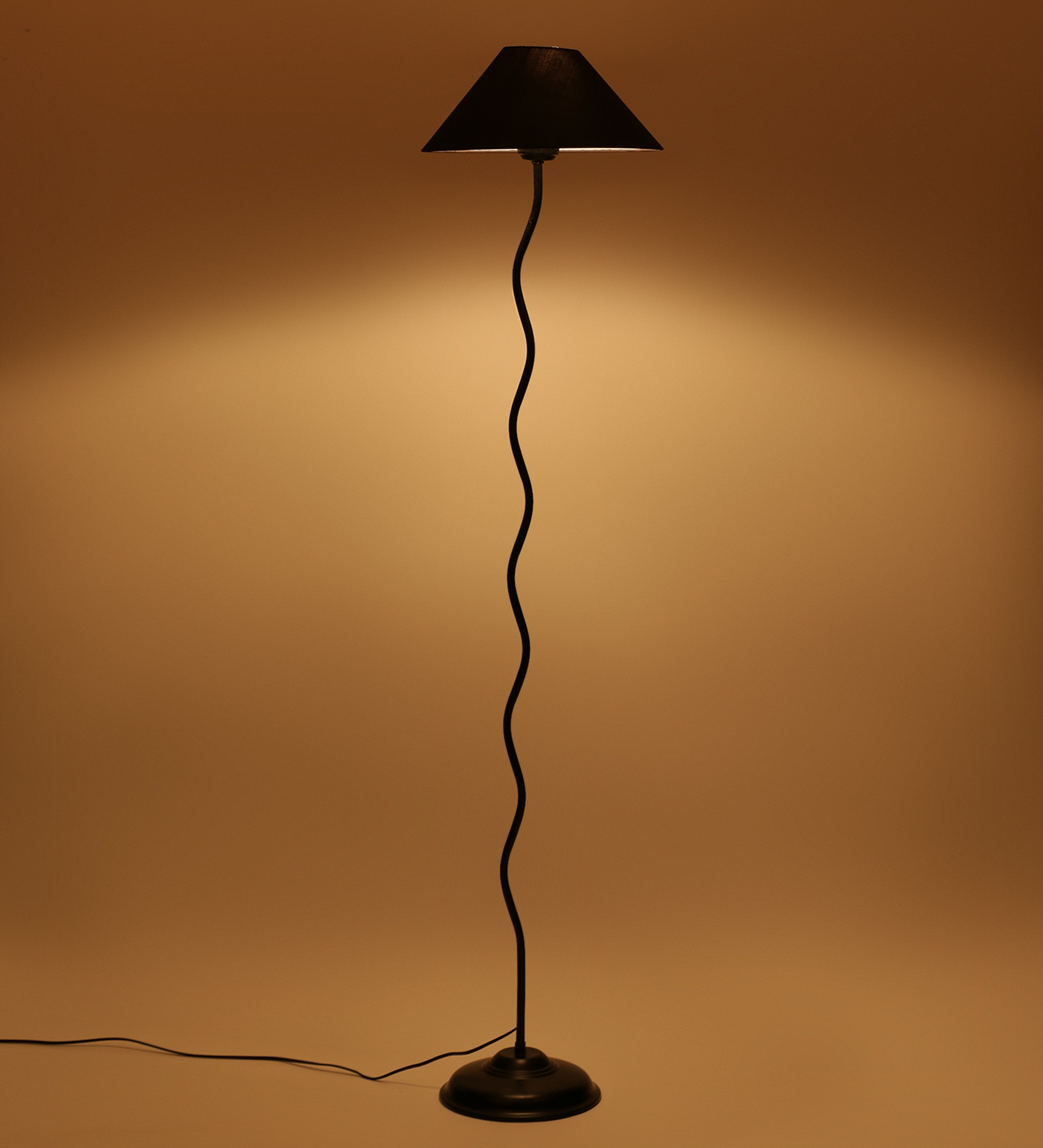 Ambika Home Black Cotton Zig Zag Floor Lamp | Modern Standing Lamp for Living Room, Bedroom & Home Decor - Image 3