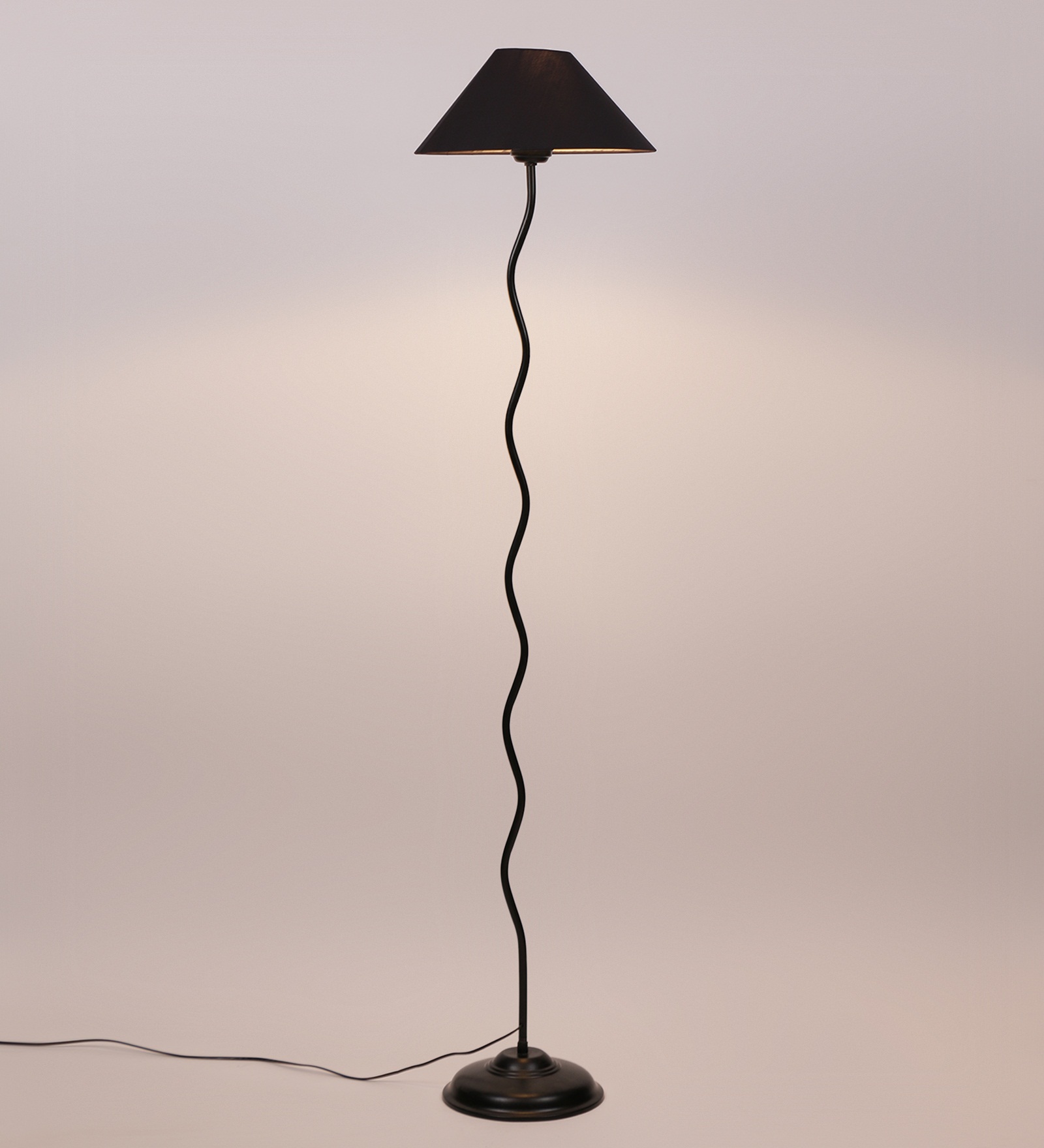 Ambika Home Black Cotton Zig Zag Floor Lamp | Modern Standing Lamp for Living Room, Bedroom & Home Decor - Image 4
