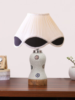Ambika Home Multicolor Jute Mosaic Glass Table Lamp | Decorative Bedside Lamp for Bedroom, Living Room, Hall, Hotel, Café, Restaurant, Office & Study Room | E27 Compatible