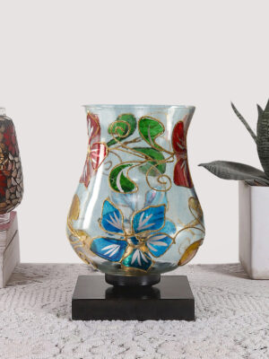 Ambika Home Solara Mosaic Multicolor Mosaic Glass Table Lamp with Wooden Base | Premium Bedside Lamp for Bedroom, Living Room, Hall, Hotel, Café, Restaurant & Office | E27 Compatible