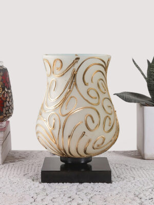 Ambika Home Nordic Mosaic Multicolor Mosaic Glass Table Lamp with Wooden Base | Premium Bedside Lamp for Bedroom, Living Room, Hall, Hotel, Café, Restaurant & Office | E27 Compatible