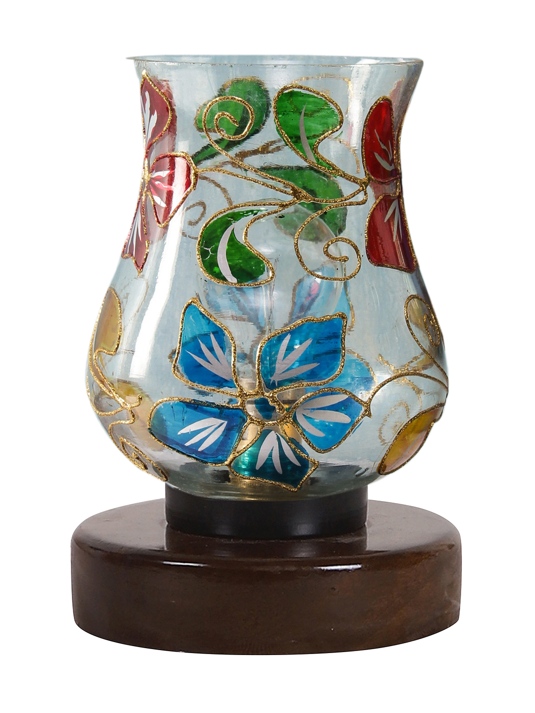 Ambika Home Royale Mosaic Multicolor Mosaic Glass Table Lamp with Wooden Base | Premium Bedside Lamp for Bedroom, Living Room, Hall, Hotel, Café, Restaurant & Office | E27 Compatible - Image 4
