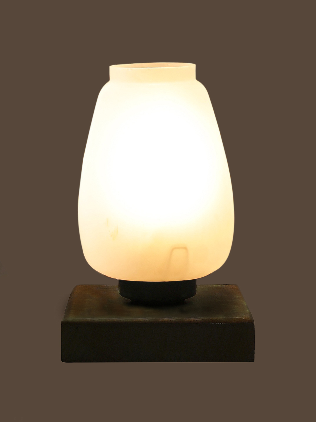 Ambika Home Heritage Mosaic White Mosaic Glass Table Lamp with Wooden Base | Premium Bedside Lamp for Bedroom, Living Room, Hall, Hotel, Café, Restaurant & Office | E27 Compatible - Image 5