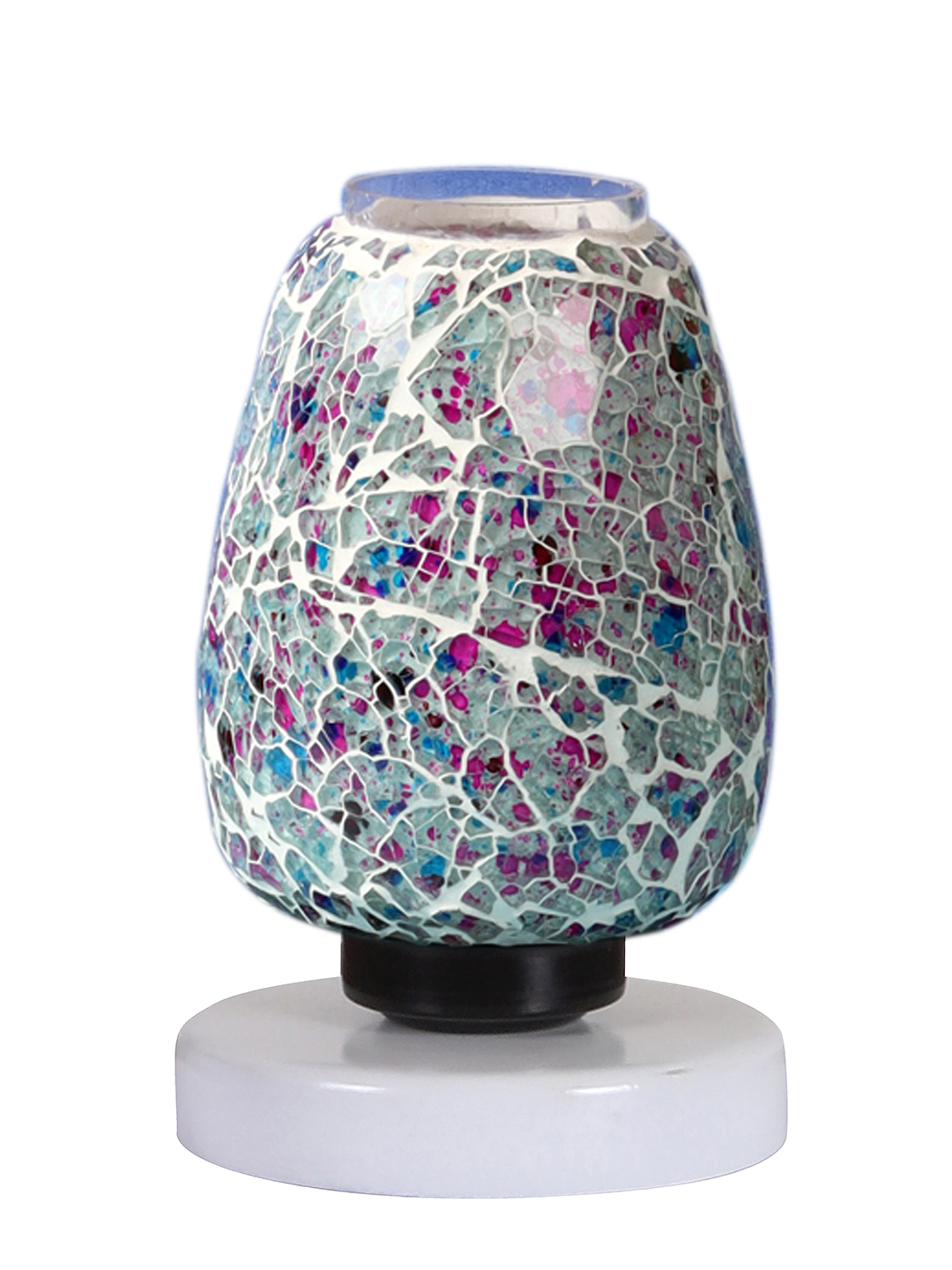 Ambika Home Elara Mosaic Multicolor Mosaic Glass Table Lamp with Wooden Base | Premium Bedside Lamp for Bedroom, Living Room, Hall, Hotel, Café, Restaurant & Office | E27 Compatible - Image 5