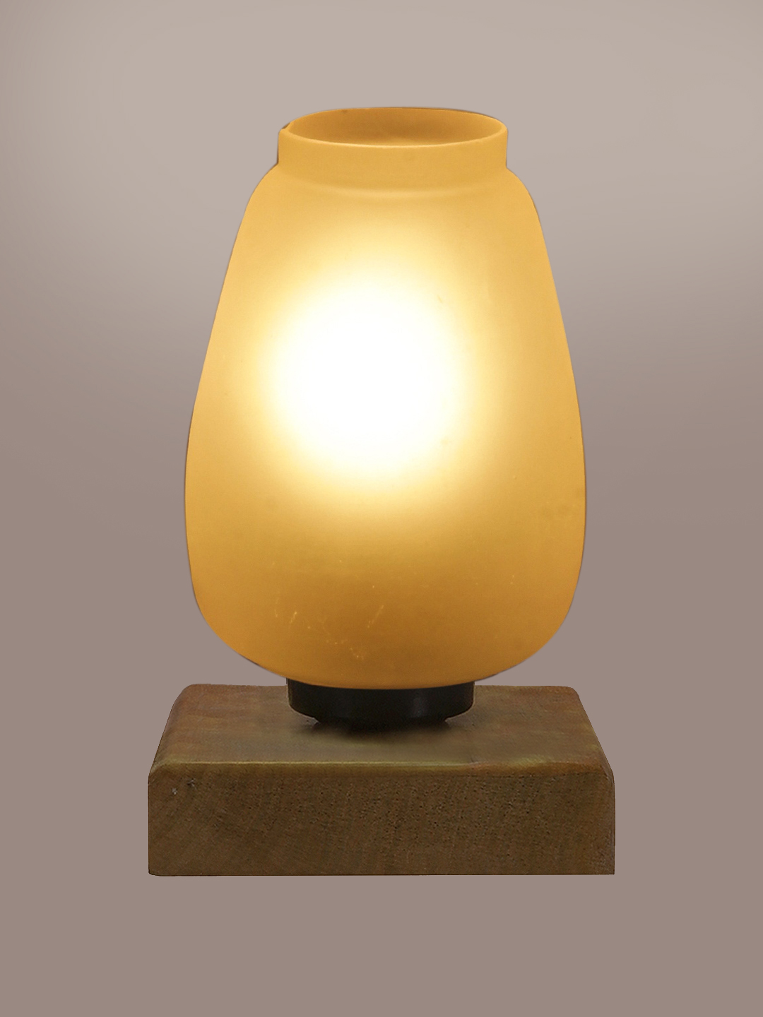 Ambika Home Heritage Mosaic White Mosaic Glass Table Lamp with Wooden Base | Premium Bedside Lamp for Bedroom, Living Room, Hall, Hotel, Café, Restaurant & Office | E27 Compatible - Image 6