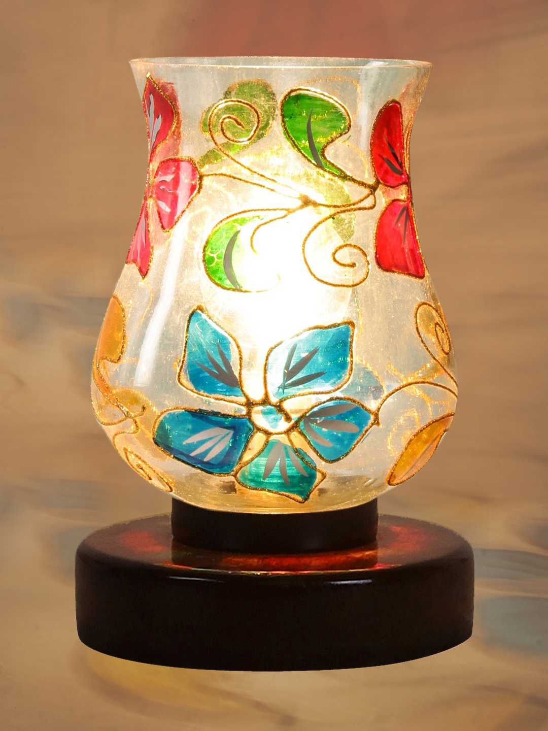 Ambika Home Royale Mosaic Multicolor Mosaic Glass Table Lamp with Wooden Base | Premium Bedside Lamp for Bedroom, Living Room, Hall, Hotel, Café, Restaurant & Office | E27 Compatible - Image 7