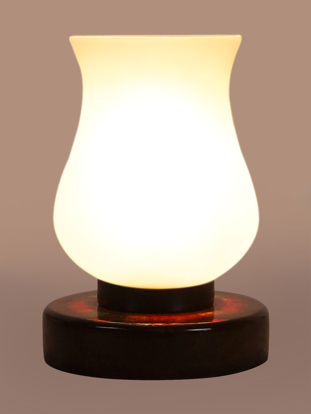 Ambika Home Solara Mosaic White Mosaic Glass Table Lamp with Wooden Base | Premium Bedside Lamp for Bedroom, Living Room, Hall, Hotel, Café, Restaurant & Office | E27 Compatible - Image 7