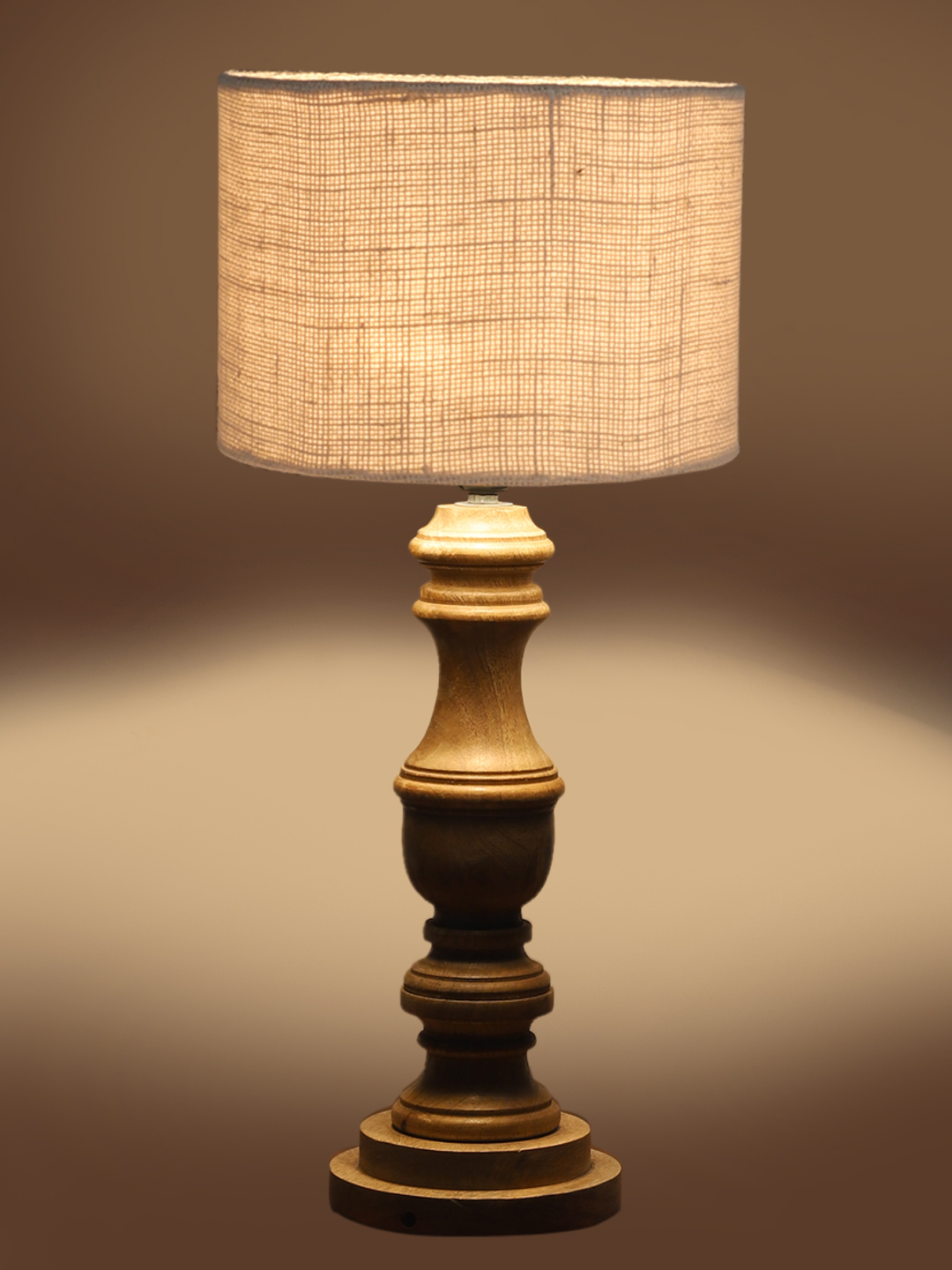 Ambika Home White Jute Wooden Table Lamp | Decorative Bedside Lamp for Bedroom, Living Room, Hall, Hotel, Café, Restaurant, Office & Study Room | E27 Compatible - Image 7