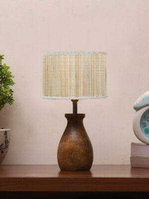 Ambika Home Aurora Collection Beige Shade Table Lamp | Premium Decorative Bedside Lamp for Bedroom, Living Room, Hall, Hotel, Café, Restaurant, Office & Study Room | E27 Compatible