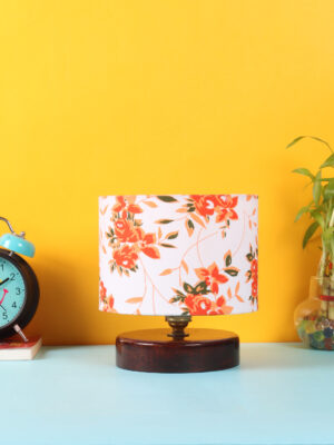 Ambika Home Heritage Collection Multicolor Gola Table Lamp with Wooden Base | Premium Decorative Bedside Lamp for Bedroom, Living Room, Hall, Hotel, Café, Restaurant & Office | E27 Compatible