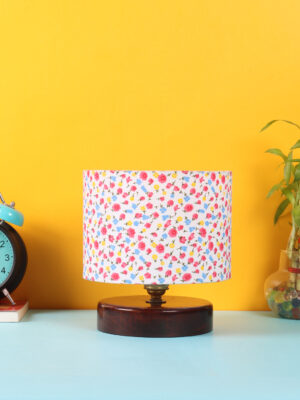 Ambika Home Artisan Collection Multicolor Gola Table Lamp with Wooden Base | Premium Decorative Bedside Lamp for Bedroom, Living Room, Hall, Hotel, Café, Restaurant & Office | E27 Compatible