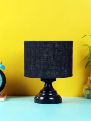 Ambika Home Royale Collection Black Gola Table Lamp with Iron Base Powder Coated | Premium Decorative Bedside Lamp for Bedroom, Living Room, Hall, Hotel, Café, Restaurant & Office | E27 Compatible