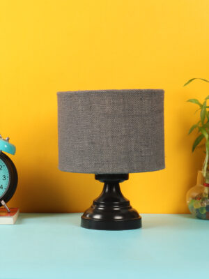 Ambika Home Bohemia Collection Grey Gola Table Lamp with Iron Base Powder Coated | Premium Decorative Bedside Lamp for Bedroom, Living Room, Hall, Hotel, Café, Restaurant & Office | E27 Compatible