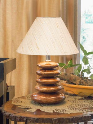 Devansh Aurora Collection off-white Pebble Table Lamp | Premium Bedside Lamp for Bedroom, Living Room, Hall, Hotel, Café, Restaurant & Office | E27 Compatible