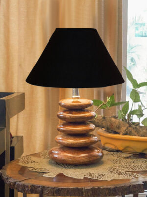 Devansh Bohemia Collection Black Pebble Table Lamp | Premium Bedside Lamp for Bedroom, Living Room, Hall, Hotel, Café, Restaurant & Office | E27 Compatible