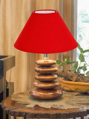 Devansh Lumina Collection Red Pebble Table Lamp | Premium Bedside Lamp for Bedroom, Living Room, Hall, Hotel, Café, Restaurant & Office | E27 Compatible