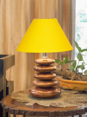 Devansh Celeste Collection Yellow Pebble Table Lamp | Premium Bedside Lamp for Bedroom, Living Room, Hall, Hotel, Café, Restaurant & Office | E27 Compatible