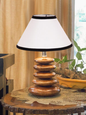 Devansh Heritage Collection White & Black Pebble Table Lamp | Premium Bedside Lamp for Bedroom, Living Room, Hall, Hotel, Café, Restaurant & Office | E27 Compatible