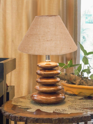 Devansh Royale Collection Beige Pebble Table Lamp | Premium Bedside Lamp for Bedroom, Living Room, Hall, Hotel, Café, Restaurant & Office | E27 Compatible