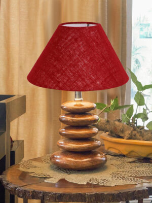 Devansh Bohemia Collection Maroon Pebble Table Lamp | Premium Bedside Lamp for Bedroom, Living Room, Hall, Hotel, Café, Restaurant & Office | E27 Compatible