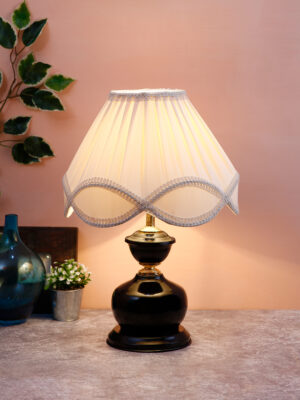 Ambika Home Aurelia Collection off-white Eye Table Lamp | Premium Decorative Bedside Lamp for Bedroom, Living Room, Hall, Hotel, Café, Restaurant, Office & Study Room | E27 Compatible