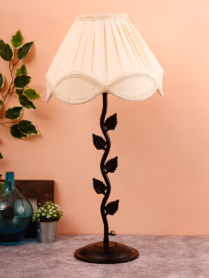 Ambika Home Aurora Collection off-white Eye Table Lamp | Premium Decorative Bedside Lamp for Bedroom, Living Room, Hall, Hotel, Café, Restaurant, Office & Study Room | E27 Compatible