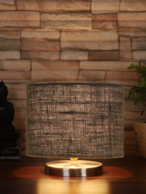 Ambika Home Grey Jute Table Lamp with Steel Base -36
