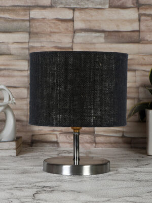 Ambika Home Black Jute Table Lamp with Steel Base -74