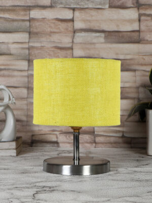 Ambika Home Yellow Jute Table Lamp with Steel Base -77