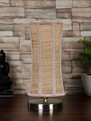 Ambika Home Damru Bamboo table lamp with Steel Base -40