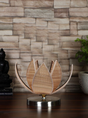 Ambika Home Rose bamboo table lamp with steel base