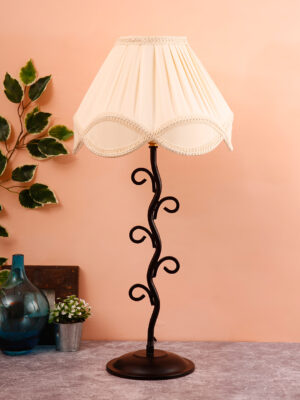 Ambika Home Elara Collection off-white Eye Table Lamp | Premium Decorative Bedside Lamp for Bedroom, Living Room, Hall, Hotel, Café, Restaurant, Office & Study Room | E27 Compatible