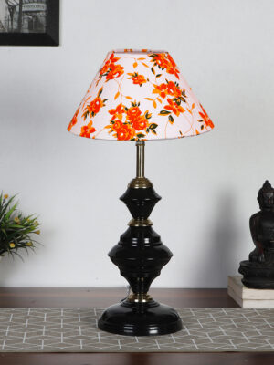 Ambika Home Multicolor  cotton Table lamp with  Iron Base