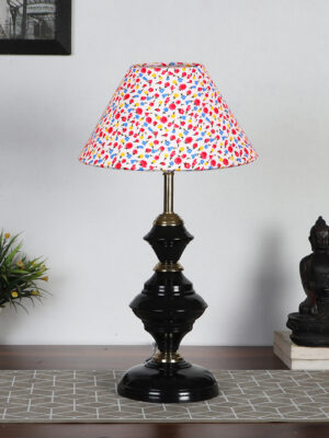 Ambika Home Multicolor  cotton Table lamp with  Iron Base
