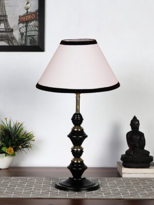 Ambika Home Multicolor  cotton Table lamp with  Iron Base