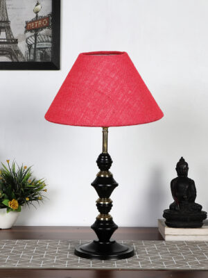 Ambika Home Pink Jute Table lamp with  Iron Base