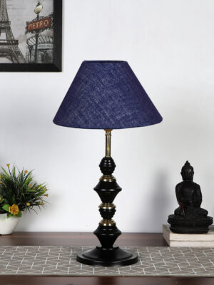 Ambika Home Blue Jute Table lamp with  Iron Base