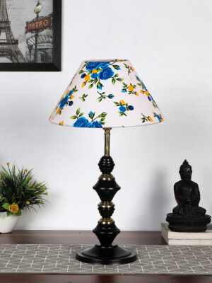 Ambika Home Multicolor  cotton Table lamp with  Iron Base