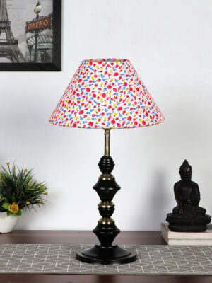 Ambika Home Multicolor  cotton Table lamp with  Iron Base