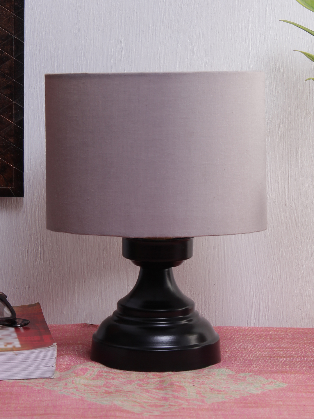 Ambika Home Royale Collection Grey Gola Table Lamp with Iron Base Powder Coated | Premium Decorative Bedside Lamp for Bedroom, Living Room, Hall, Hotel, Café, Restaurant & Office | E27 Compatible - Image 2