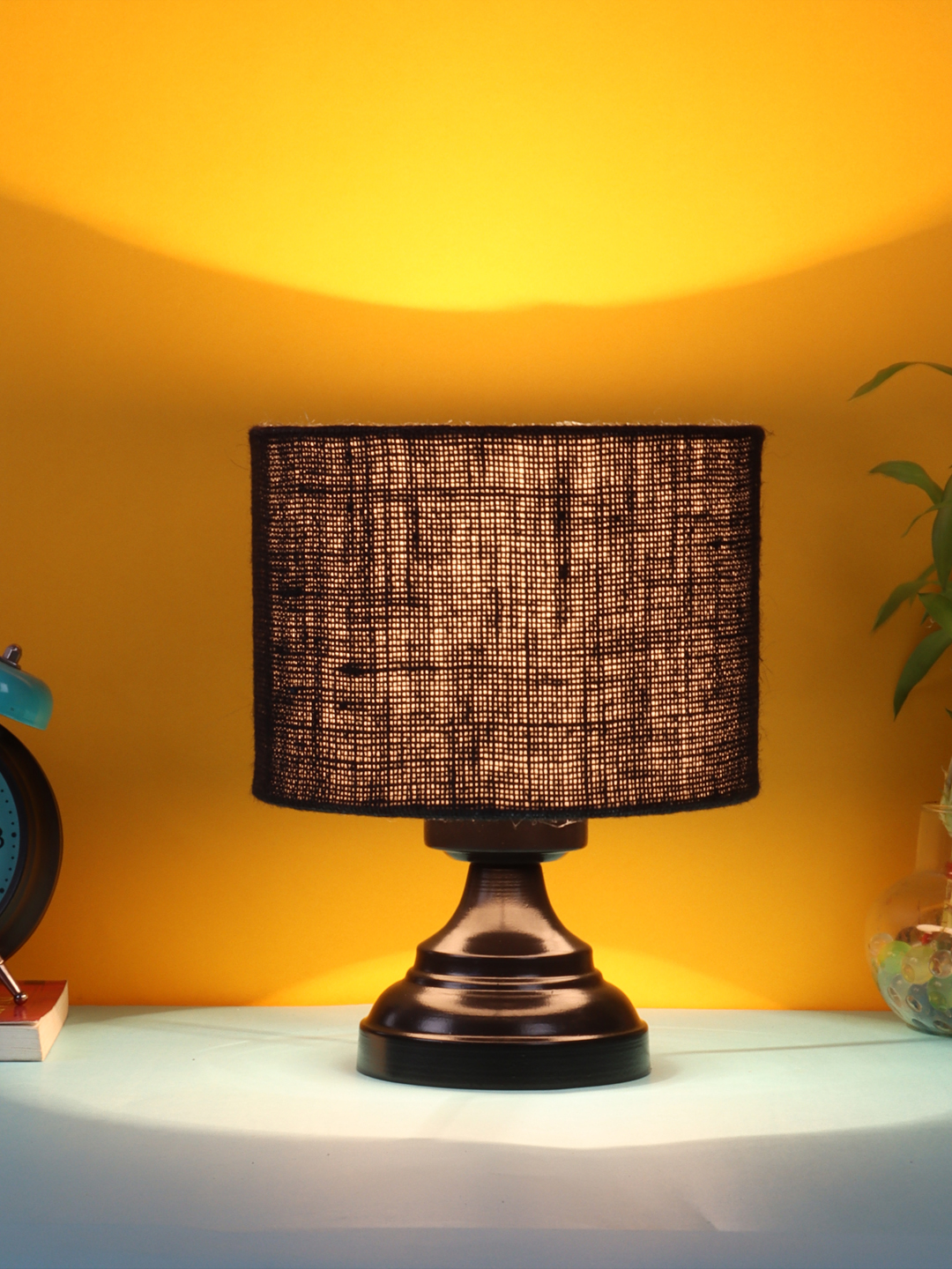 Ambika Home Royale Collection Black Gola Table Lamp with Iron Base Powder Coated | Premium Decorative Bedside Lamp for Bedroom, Living Room, Hall, Hotel, Café, Restaurant & Office | E27 Compatible - Image 2