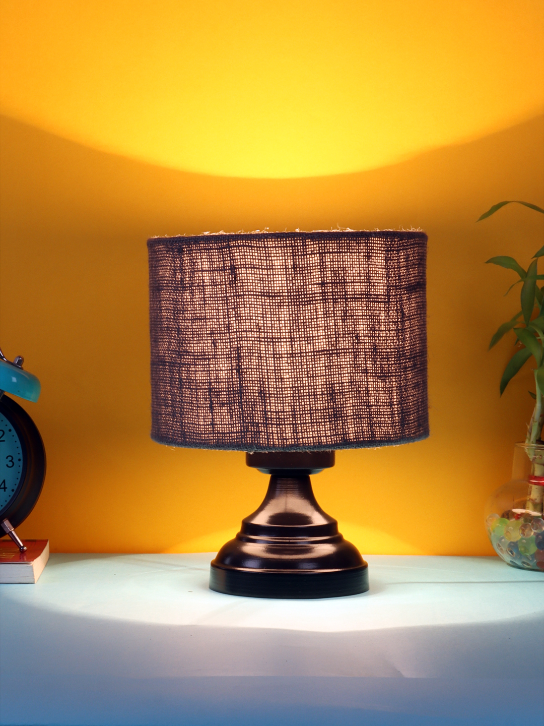 Ambika Home Bohemia Collection Grey Gola Table Lamp with Iron Base Powder Coated | Premium Decorative Bedside Lamp for Bedroom, Living Room, Hall, Hotel, Café, Restaurant & Office | E27 Compatible - Image 2