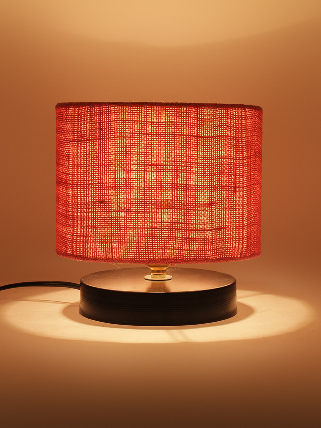 Ambika Home Heritage Collection Pink Gola Table Lamp with Wooden Base | Premium Decorative Bedside Lamp for Bedroom, Living Room, Hall, Hotel, Café, Restaurant & Office | E27 Compatible - Image 3