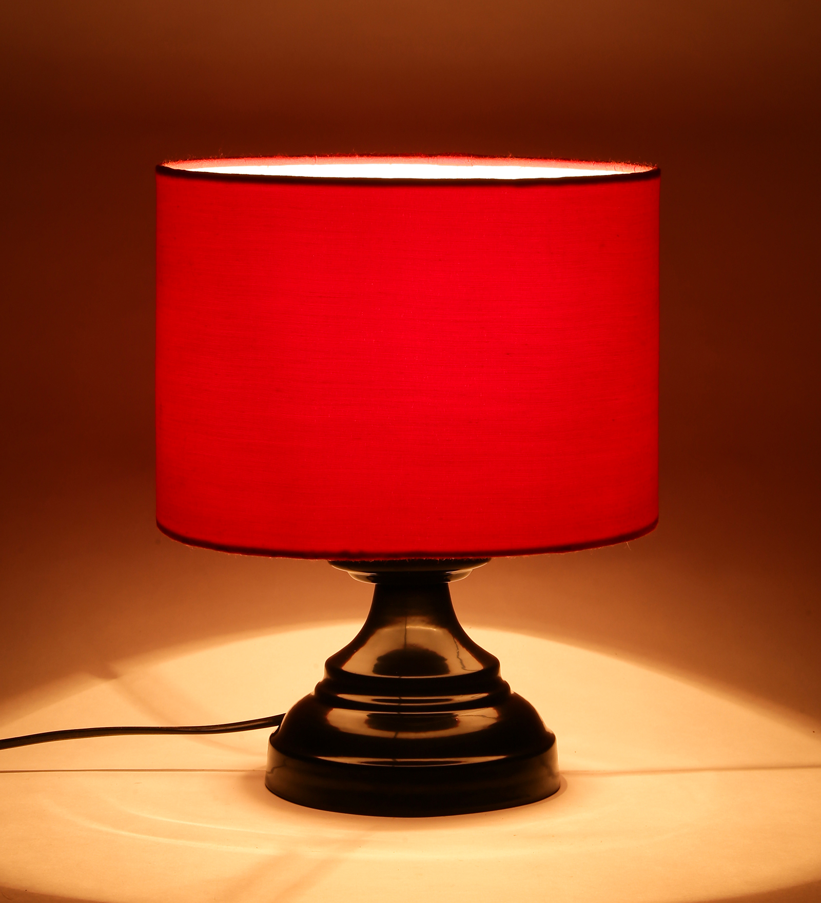 Ambika Home Nordic Collection Red Gola Table Lamp with Iron Base Powder Coated | Premium Decorative Bedside Lamp for Bedroom, Living Room, Hall, Hotel, Café, Restaurant & Office | E27 Compatible - Image 3