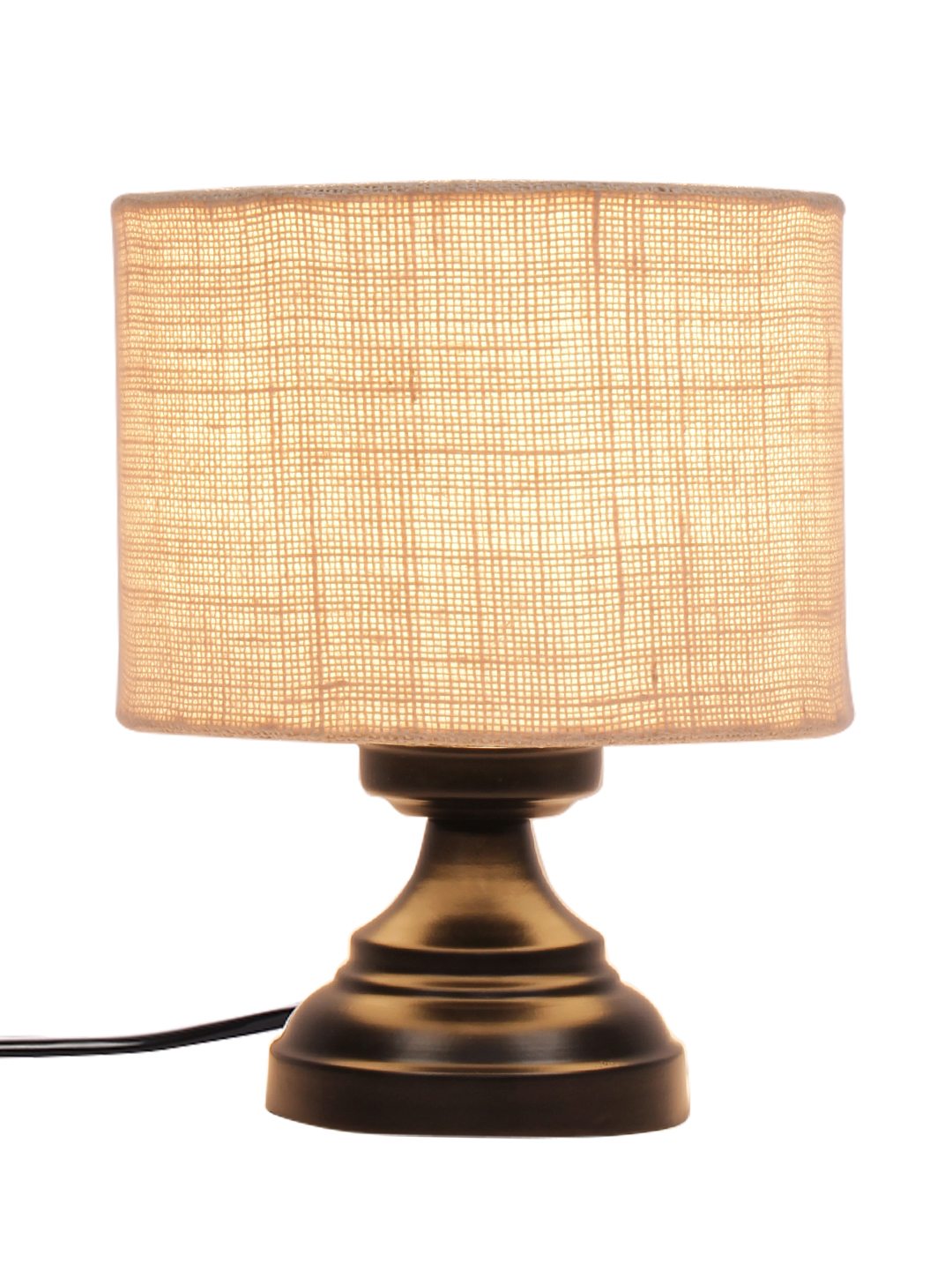 Ambika Home Lumina Collection White Gola Table Lamp with Iron Base Powder Coated | Premium Decorative Bedside Lamp for Bedroom, Living Room, Hall, Hotel, Café, Restaurant & Office | E27 Compatible - Image 3