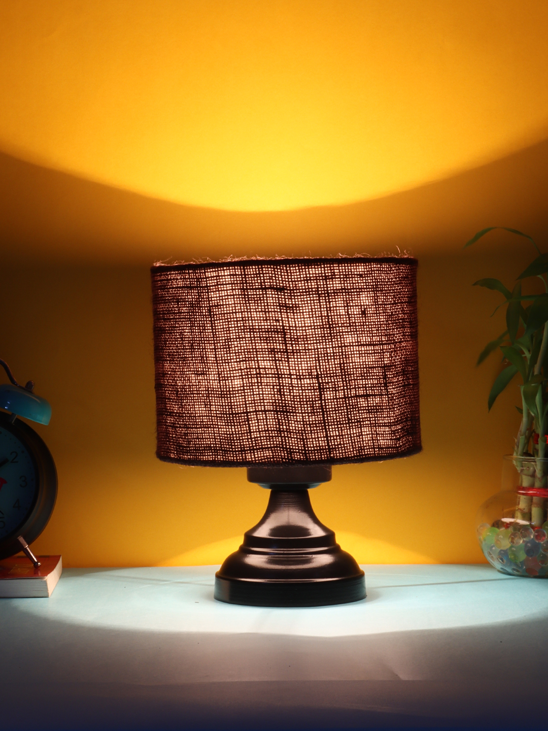 Ambika Home Artisan Collection Brown Gola Table Lamp with Iron Base Powder Coated | Premium Decorative Bedside Lamp for Bedroom, Living Room, Hall, Hotel, Café, Restaurant & Office | E27 Compatible - Image 3