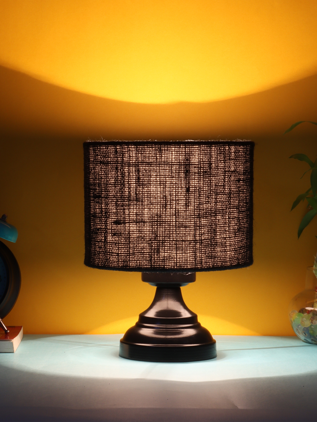 Ambika Home Royale Collection Black Gola Table Lamp with Iron Base Powder Coated | Premium Decorative Bedside Lamp for Bedroom, Living Room, Hall, Hotel, Café, Restaurant & Office | E27 Compatible - Image 3